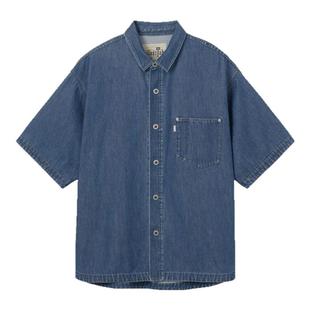 Levi's®SilverTab™男士美式复古休闲翻领短袖工装牛仔衬衫外套