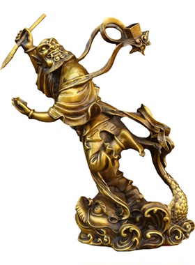 纯铜钟馗魁星点斗神像摆件黄铜