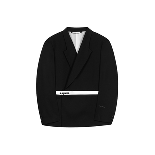 Unawares.金属扣腰带装饰西装外套女设计感宽松廓形解构西装上衣