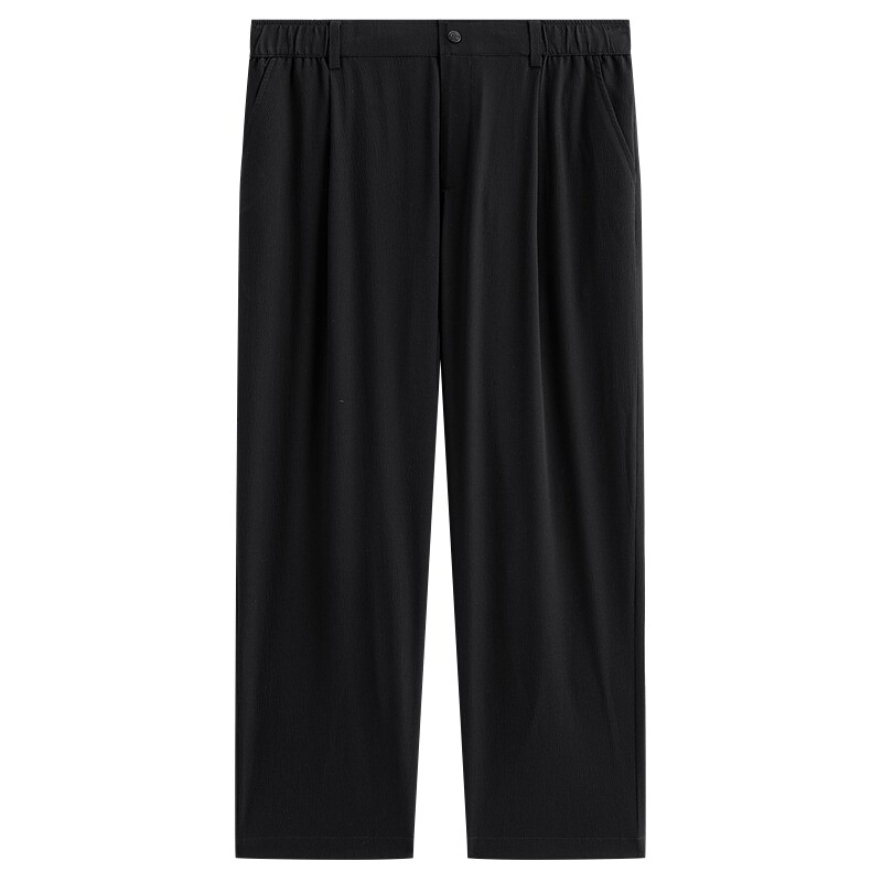 太平鸟男装休闲裤26夏季新款质感肌理运动弹力长裤直筒百搭卫裤潮