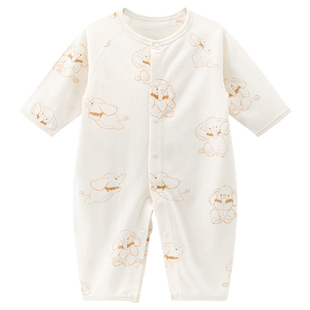 【清仓】婴儿长袖连体衣夏季薄款宝宝透气网眼哈衣空调服爬服睡衣