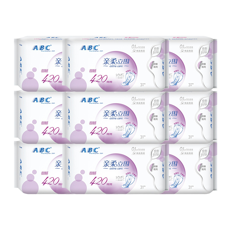 ABC姨妈巾卫生巾420夜用组合正品