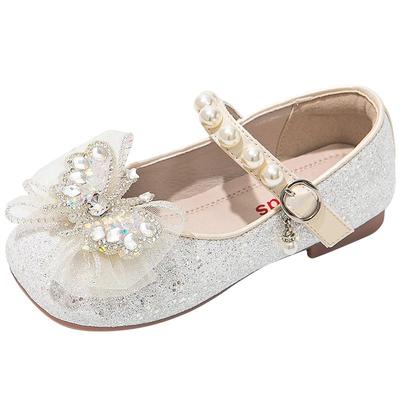 红蜻蜓女童公主水晶皮鞋漂亮闪亮