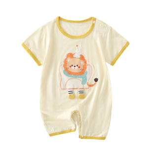 冰丝薄款婴儿衣服夏季连体衣宝宝夏装婴幼儿短袖哈衣清凉睡衣外出