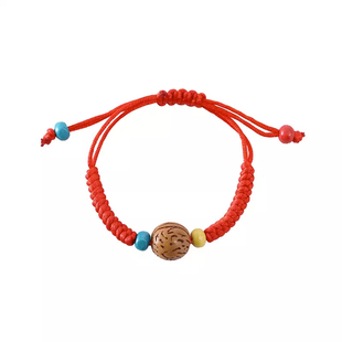 守护男女婴儿宝宝哭闹平安手链猪惊骨狗牙桃木儿童红绳子