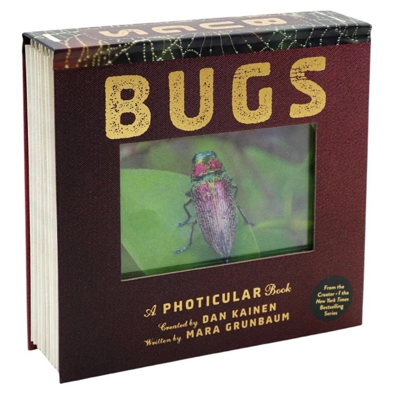 光与影视觉动画书系列昆虫 会动的3D昆虫科普图片 英文原版 Bugs A Photicular Book 纽约时报绘本畅销书精装 Mara Grunbaum