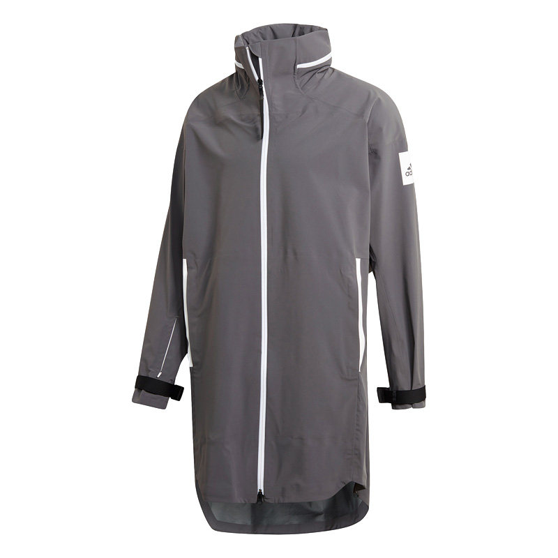 Adidas/阿迪达斯正品男子户外运动连帽可收纳长款风衣外套 GE7794