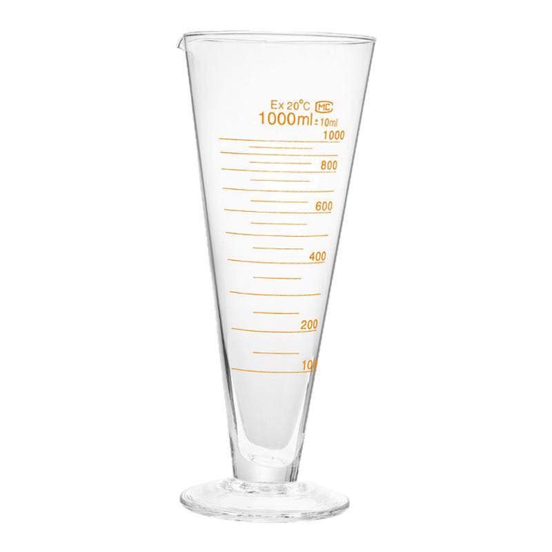 玻璃三角量杯工业计量仪器实验室带刻度量筒50/250/1000/2000ml