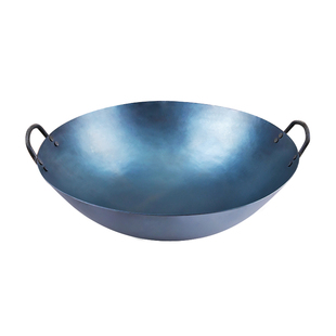 陈枝记双耳铁锅家用炒锅健康无涂层老式熟铁圆底锅农村土灶台适用