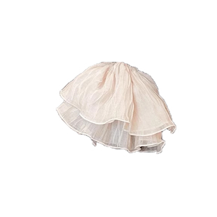 韩国褶皱网纱大肠发圈女高级感黑白头绳头花百搭发饰简约扎头发绳