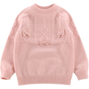 儿童纯山羊绒衫100女童加厚半高领女宝宝毛衣白色打底羊毛衫小孩