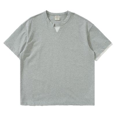 撞色百搭低调圆领体恤衫休闲tee