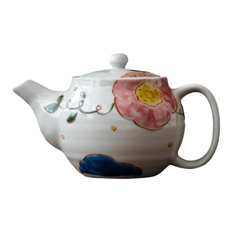 同合日本进口九谷烧春知晓茶壶茶具可爱手绘个性带过滤陶瓷泡茶壶