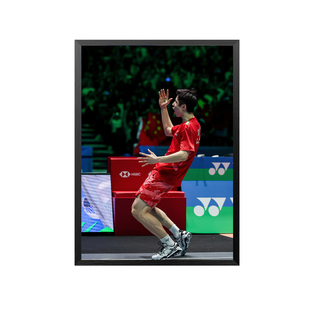 石宇奇相框摆件羽毛球运动明星签名照海报装饰画宿舍球馆客厅挂画