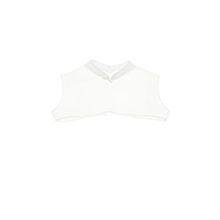 新中式风清雅文艺风干净气质小立领白色丝缎盘扣内搭欧根纱假领子