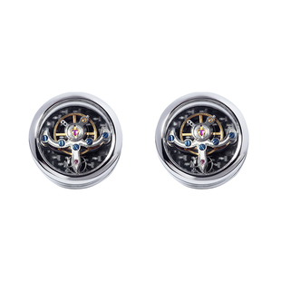 WILLIAM MILTON透明设计陀飞轮袖扣男士高端商务法式衬衫配饰礼物