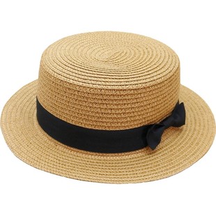 韩国儿童礼帽草帽夏天英伦简约防晒遮阳女宝宝太阳帽男孩沙滩凉帽