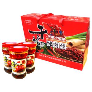 临沂特产蒙阴孟良崮六姐妹干煸辣肉丝辣椒酱包邮沂蒙辣肉丝辣椒酱