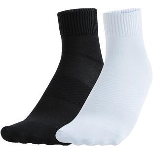 安踏运动袜两双装中筒袜男女同款网眼透气防臭吸汗跑步篮球训练袜