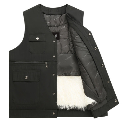 羊羔绒皮毛一体老头加厚保暖马甲