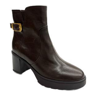 千百度短靴女鞋羊皮靴子女2025新款粗跟圆头防水台优雅A25537793