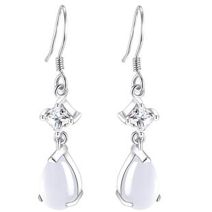 999纯银天然和田玉耳环女士女2026新款爆款玉石白玉耳饰耳坠耳钉