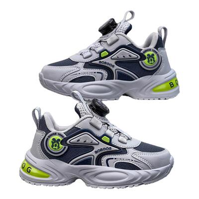 巴布豆男童秋季皮面软底跑步鞋