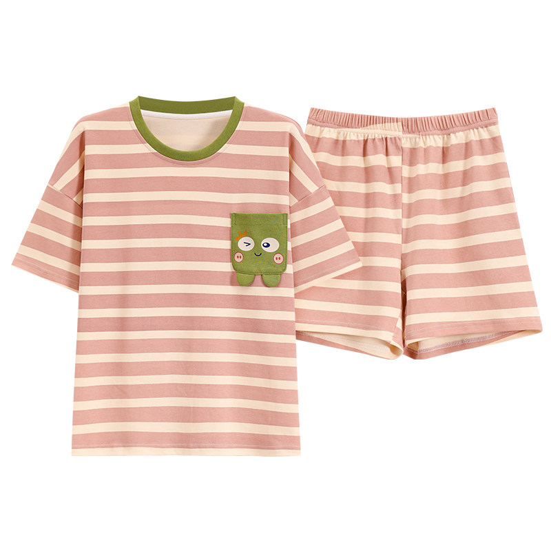 睡衣套装女士夏短袖家居服可外穿