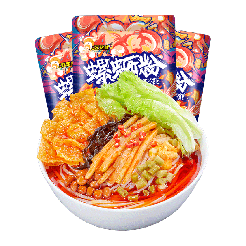 【超级桶】好欢螺螺蛳粉加辣加臭400g*3袋