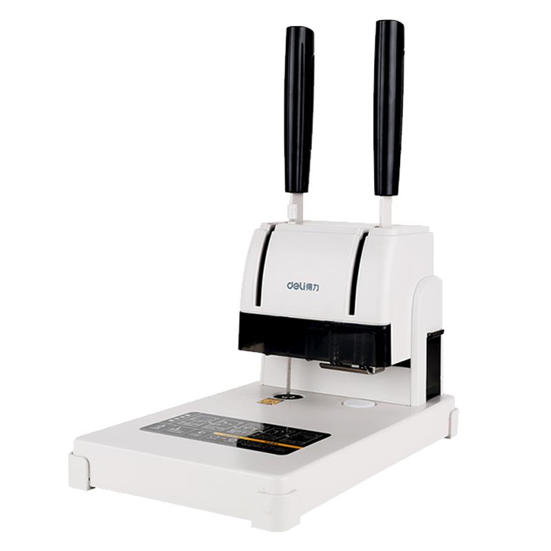 得力会计凭证装订机办公33669S财务装订机记账热熔胶管胶装机文件账本资料标书档案小型手动打孔机