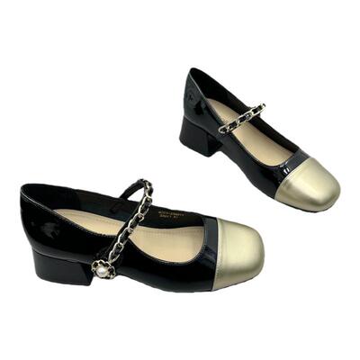 真皮女鞋法式粗跟玛丽珍小皮鞋女