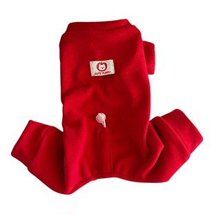 宠物狗狗衣服冬装新年喜庆小型犬泰迪雪纳瑞四脚红色陪嫁冬季保暖