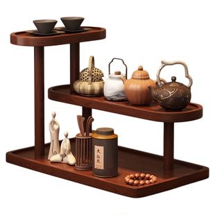 桌面小型实木博古架茶桌置物架茶叶茶杯茶具紫砂壶文玩摆放展示架