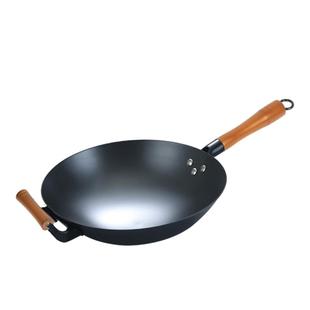 陆川铁锅旗舰店窒化轻家用老式生铁铸炒菜锅无涂层不粘锅