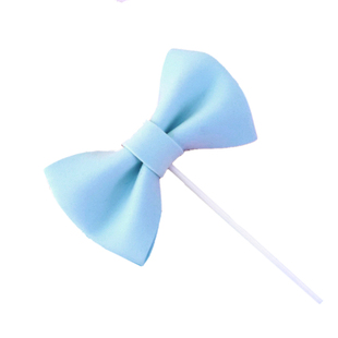 红色大蝴蝶结蛋糕装饰插件 仿翻糖 插牌摆件 海绵领结 粉色浅蓝色