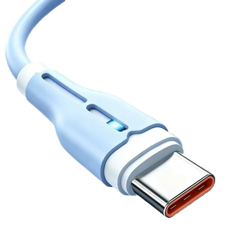 Type-c快充数据线手机充电线120w超级快充适用华为vivo荣耀OPPO带灯硅胶加长闪充