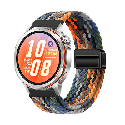 适用华为GT Runner2手表磁吸扣编织表带watchgt6新款gt5尼龙gt4弹力watch4pro替换腕带运动透气表链夏季配件