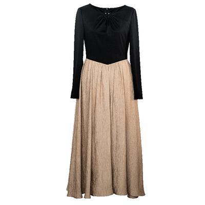 罗衣气质淑女拼接针织连衣裙