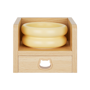 小佩称重碗架子宠物陶瓷碗垫高支架猫狗食盆饭桌方形餐桌实木支架