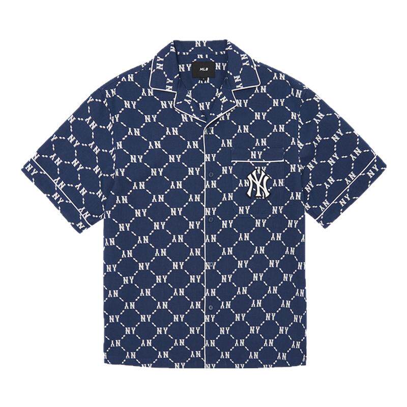 短袖衬衫MLB情侣短袖休闲