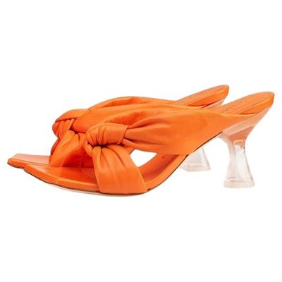 SW夏季高跟交叉系带外穿凉拖鞋