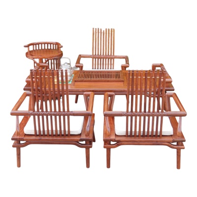 新中式功夫茶桌 花梨木金樽茶台茶椅 刺猬紫檀全实木红木京瓷家具