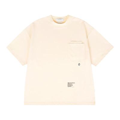 PRIMEE磅棉宽松纯色短袖口袋T恤