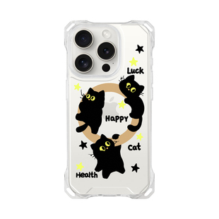 适用iphone17手机壳带挂绳新款13pro斜挎背带小众magsafe磁吸16透明苹果14promax手提腕带卡通潮15原创煤球猫