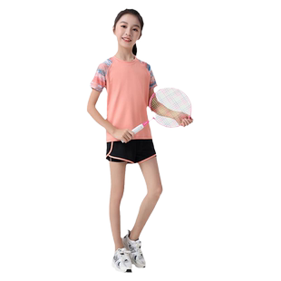儿童羽毛球服速干运动套装女童短袖短裤小学生跑步体育课训练服夏