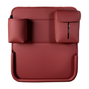 汽车座椅背收纳袋挂袋皮革车载小桌板可折叠后排餐桌多功能置物架