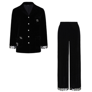 SILKY MIRACLE丝绒蕾丝睡衣Oriental真丝家居服高级氛围感外穿女