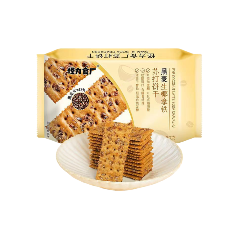 怪力食厂黑麦生椰拿铁苏打饼干