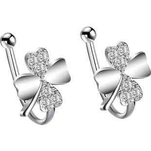 四叶草纯银耳夹无耳洞女新款高级感夹耳式无洞耳钉耳环耳骨夹耳饰