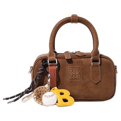 复古牛皮保龄球包包女背包